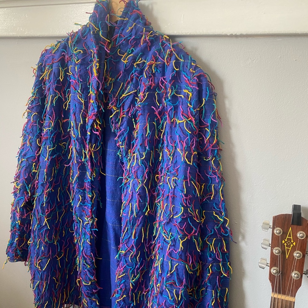Funky colorful vintage rainbow cardigan blazer